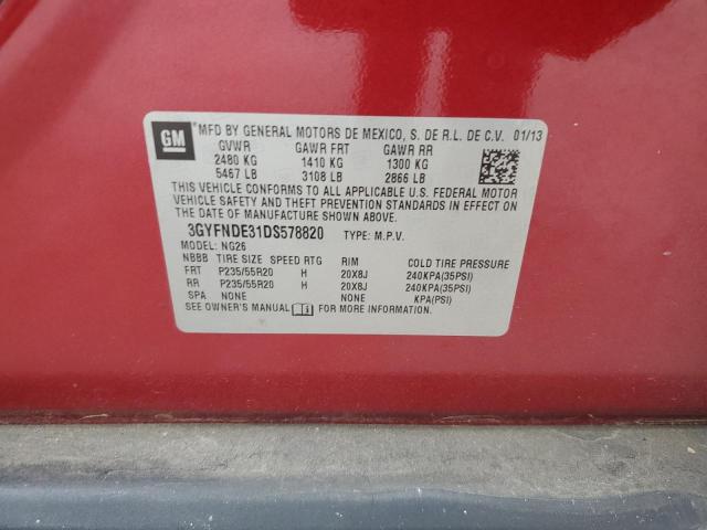 3GYFNDE31DS578820 - 2013 CADILLAC SRX PERFORMANCE COLLECTION Бордовый фото 13