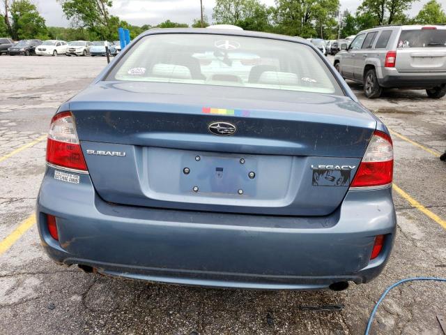 4S3BL616187220255 - 2008 SUBARU LEGACY 2.5I BLUE photo 6