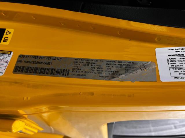 1C4HJXEG6MW754621 - 2021 JEEP WRANGLER U SAHARA Sarı foto 10