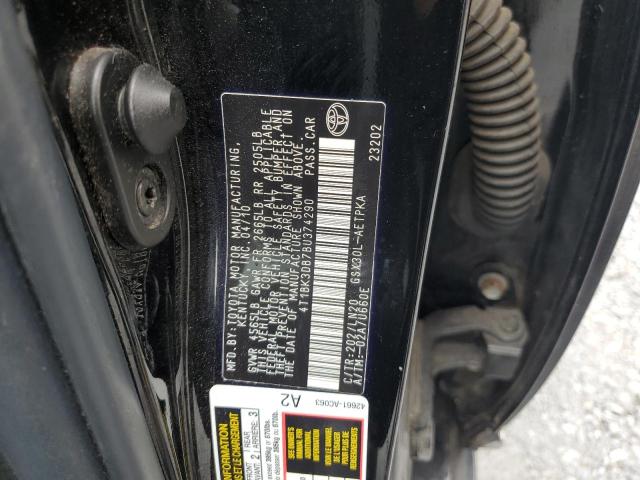 4T1BK3DB7BU374290 - 2011 TOYOTA AVALON BASE 黑色 照片 12