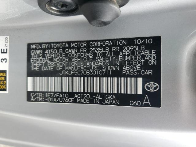 JTKJF5C70B3010711 - 2011 TOYOTA SCION TC 银色 照片 12