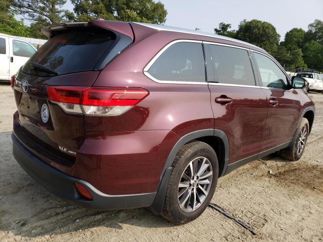 5TDJZRFHXKS995043 - 2019 TOYOTA HIGHLANDER SE BURGUNDY photo 3