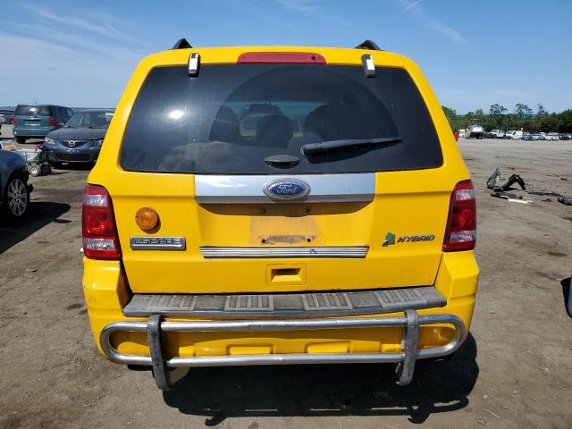 1FMCU4K39CKB20805 - 2012 FORD ESCAPE HYBRID YELLOW photo 6