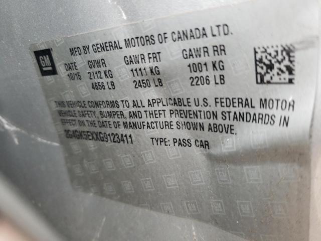 2G4GK5EXXG9123411 - 2016 BUICK REGAL 银色 照片 12