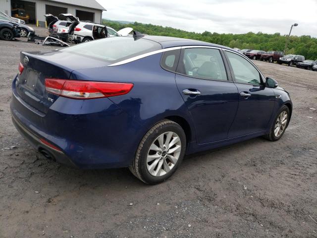 5XXGU4L37GG110617 - 2016 KIA OPTIMA EX BLUE photo 3