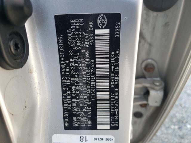 4T1BK1EB4EU128529 - 2014 TOYOTA AVALON BASE 银色 照片 12