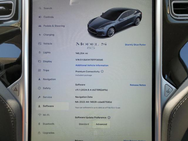 5YJSA1H17EFP36595 - 2014 TESLA MODEL S GRAY photo 9