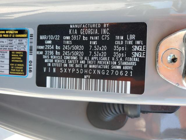 5XYP5DHCXNG270621 - 2022 KIA TELLURIDE SX GRAY photo 14