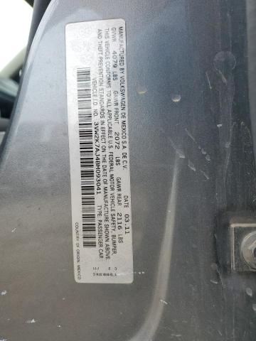 3VW2K7AJ4BM093041 - 2011 VOLKSWAGEN JETTA BASE رمادي صورة 12