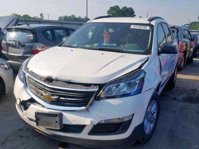 1GNKRFKD6FJ219640 - 2015 CHEVROLET TRAVERSE LS WHITE photo 2