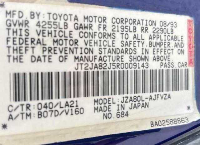 JT2JA82J5R0009143 - 1994 TOYOTA SUPRA SPORT ROOF BLUE photo 10