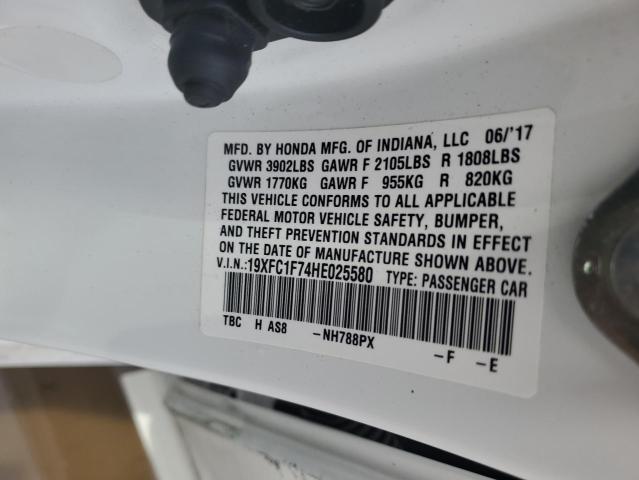 19XFC1F74HE025580 - 2017 HONDA CIVIC EXL Ağ foto 12