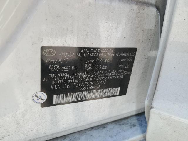 5NPE34AF5JH667447 - 2018 HYUNDAI SONATA SPORT WHITE photo 12