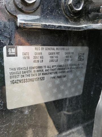 1G4ZN5SS0HU151120 - 2017 BUICK LACROSSE PREFERRED BLACK photo 12