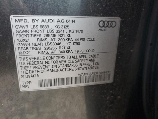 WA1DGAFE3ED018833 - 2014 AUDI Q7 PRESTIGE GRAY photo 14