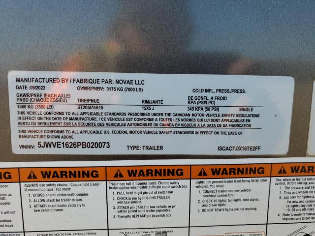 5JWVE1626PB020073 - 2023 UTILITY TRAILER GRAY photo 10