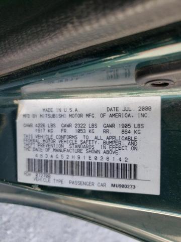 4B3AG52H91E028142 - 2001 DODGE STRATUS R/T GREEN photo 10