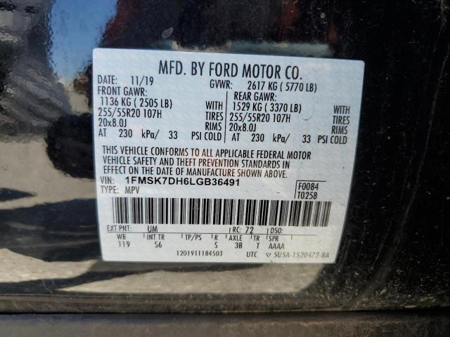 1FMSK7DH6LGB36491 - 2020 FORD OTHER XLT BLACK photo 14