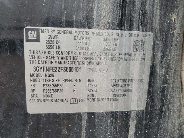 3GYFNFE32FS605151 - 2015 CADILLAC SRX PERFORMANCE COLLECTION Noir photo 13