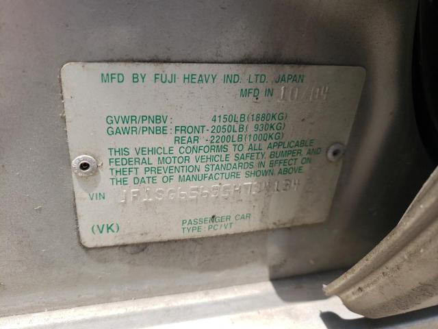 JF1SG65635H734134 - 2005 SUBARU FORESTER 2.5XS ვერცხლისფერი ფოტო 12