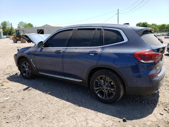 5UXTS1C03M9H58930 - 2021 BMW X3 XDRIVE30E BLUE photo 2