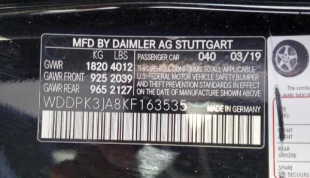 WDDPK3JA8KF163535 - 2019 MERCEDES-BENZ SLC 300 BLACK photo 12