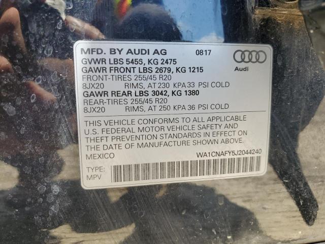 WA1CNAFY5J2044240 - 2018 AUDI Q5 PRESTIGE 黑色 照片 13