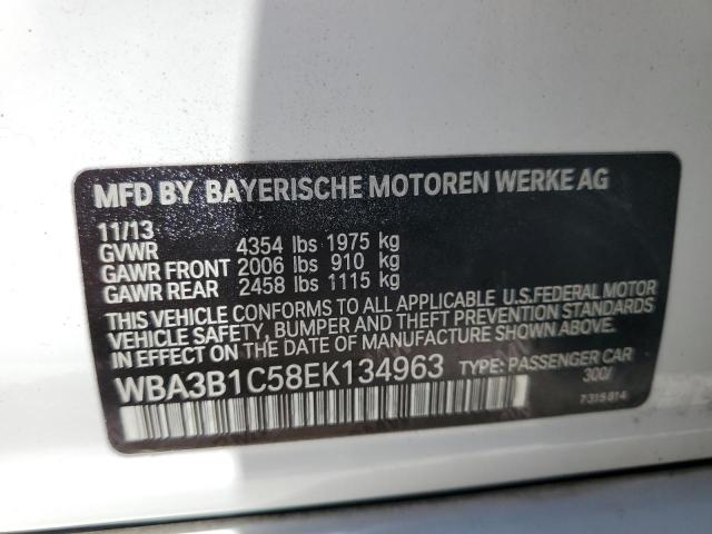 WBA3B1C58EK134963 - 2014 BMW 320 I WHITE photo 12