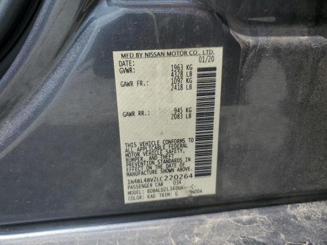 1N4BL4BV2LC220264 - 2020 NISSAN ALTIMA S GRAY photo 13