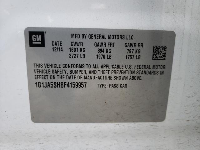 1G1JA5SH8F4159957 - 2015 CHEVROLET SONIC LS WHITE photo 13