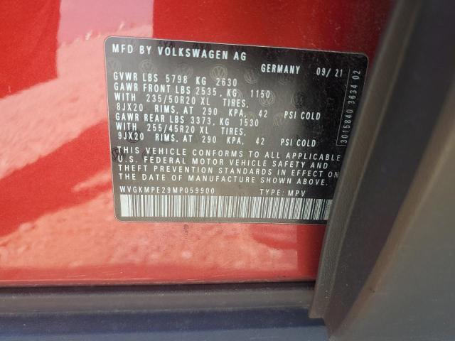 WVGKMPE29MP059900 - 2021 VOLKSWAGEN ID.4 PRO S 红色 照片 14