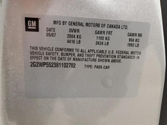 2G2WP552381102782 - 2008 PONTIAC GRAND PRIX 灰色 照片 13