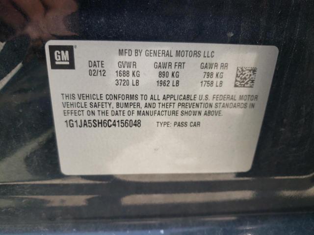 1G1JA5SH6C4156048 - 2012 CHEVROLET SONIC LS 黑色 照片 12