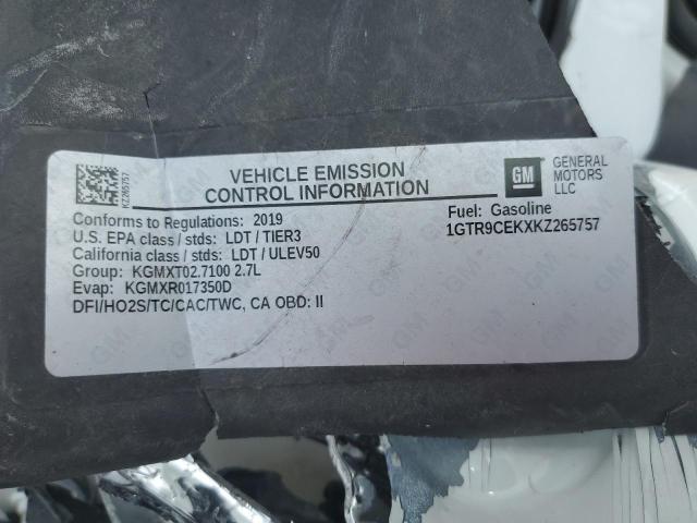 1GTR9CEKXKZ265757 - 2019 GMC SIERRA K1500 ELEVATION BLUE photo 14