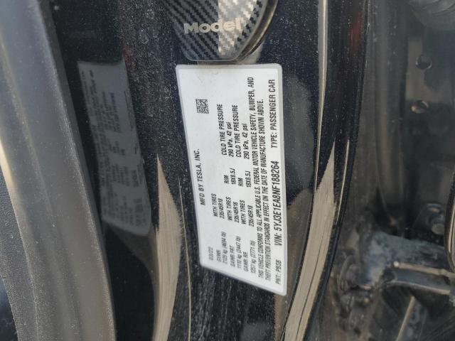 5YJ3E1EA8NF188264 - 2022 TESLA MODEL 3 BLACK photo 12