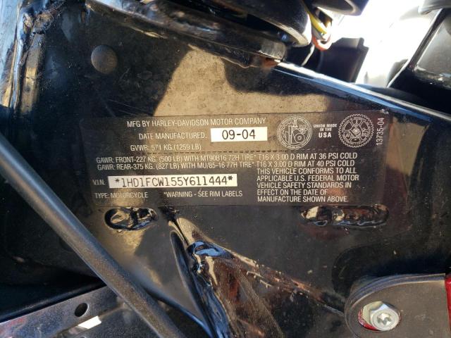 1HD1FCW155Y611444 - 2005 HARLEY-DAVIDSON FLHTCUI 红色 照片 10