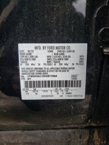 1FM5K8AC3NGB73884 - 2022 FORD EXPLORER POLICE INTERCEPTOR 黑色 照片 14