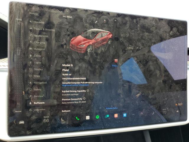 5YJSA1E60NF474032 - 2022 TESLA MODEL S Կարմիր լուսանկար 9