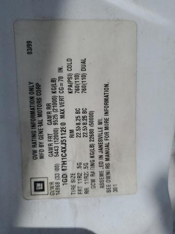 1GDM7H1C4XJ511280 - 1999 GMC C-SERIES C7H042 WHITE photo 12