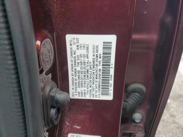 2HKRM3H51GH561348 - 2016 HONDA CR-V EX BURGUNDY photo 14
