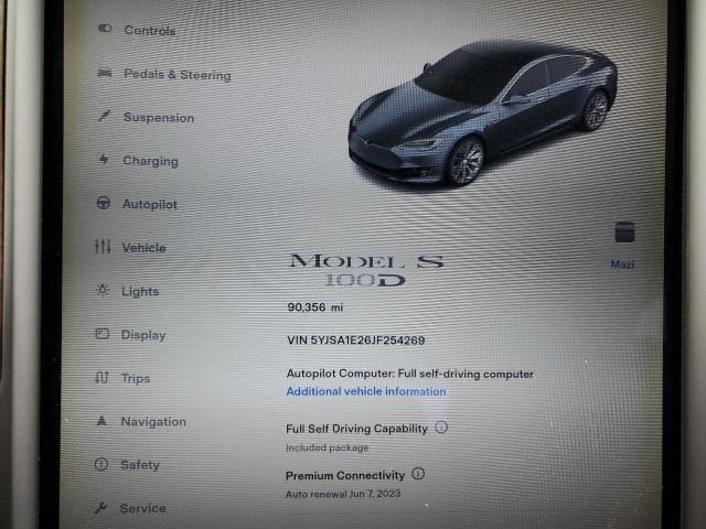 5YJSA1E26JF254269 - 2018 TESLA MODEL S Գրաֆիտ լուսանկար 9