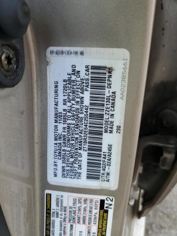 2T1BR32E54C255442 - 2004 TOYOTA COROLLA CE TAN photo 12