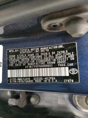 4T1BZ1FB7KU008603 - 2019 TOYOTA AVALON XLE BLUE photo 13