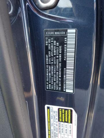 WVWBB7AJ2DW015329 - 2013 VOLKSWAGEN GOLF BLUE photo 12