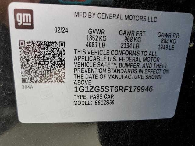 1G1ZG5ST6RF179946 - 2024 CHEVROLET MALIBU RS BLACK photo 12