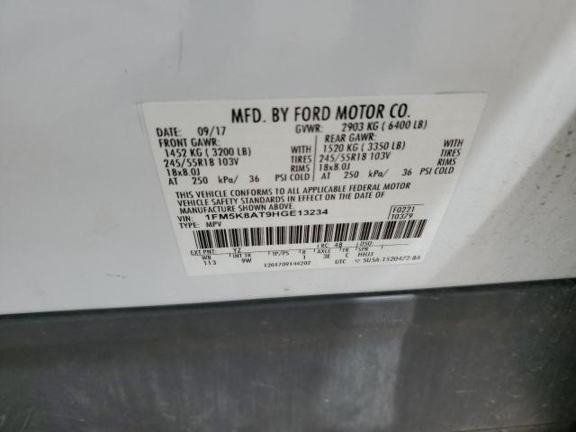 1FM5K8AT9HGE13234 - 2017 FORD EXPLORER POLICE INTERCEPTOR WHITE photo 12