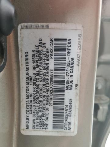 2T1KR32EX3C095573 - 2003 TOYOTA COROLLA MA XR GOLD photo 12