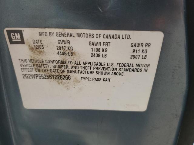 2G2WP552561228266 - 2006 PONTIAC GRAND PRIX 青色 照片 12