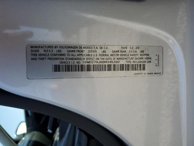 3VWDZ7AJ6BM345392 - 2011 VOLKSWAGEN JETTA SE SILVER photo 12