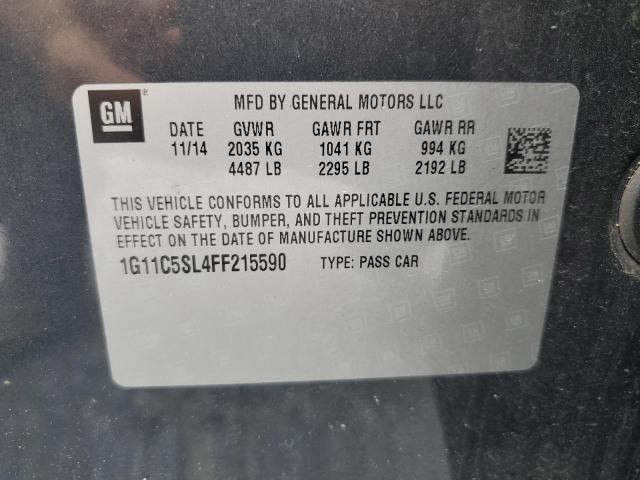 1G11C5SL4FF215590 - 2015 CHEVROLET MALIBU 1LT 黑色 照片 12